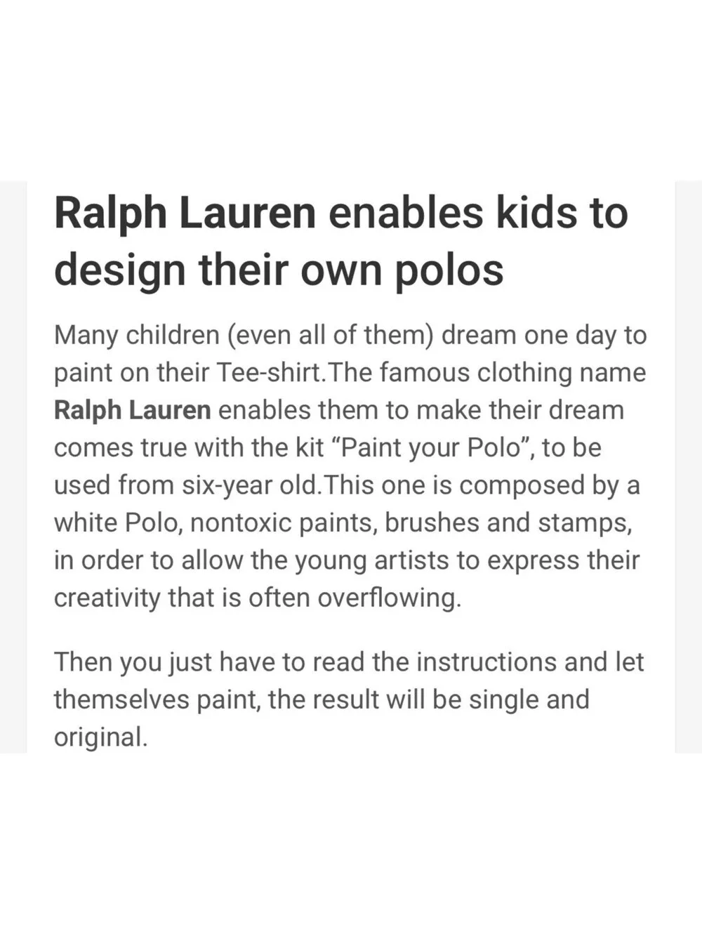 RARE NEW Polo Ralph Lauren Paint Your Polo Party Kit 3 Youth Medium 10 Pink Pony